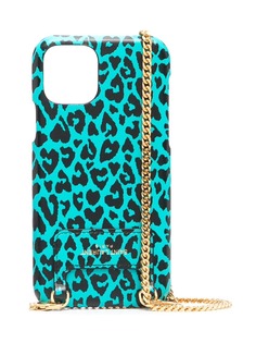 Saint Laurent чехол для iPhone 11 Pro с леопардовым принтом и цепочкой