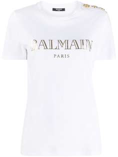 Balmain футболка с архивным логотипом