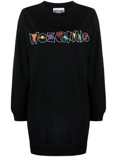 Moschino платье с вышитым логотипом