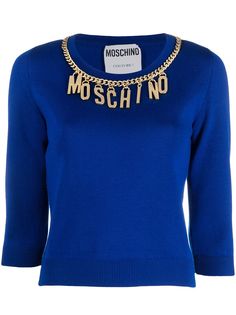 Moschino джемпер с круглым вырезом и логотипом