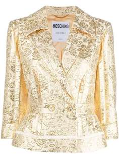 Moschino жаккардовый пиджак с цветочным узором
