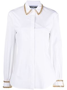 Moschino рубашка с длинными рукавами и цепочкой