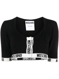 Moschino укороченный кардиган с логотипом