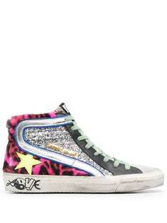 Golden Goose высокие кеды Francy с леопардовым принтом