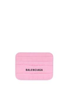 Balenciaga картхолдер с тиснением под крокодила и логотипом
