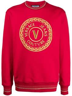 Versace Jeans Couture embroidered logo crew neck sweatshirt
