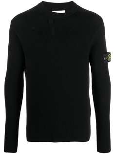 Stone Island Junior джемпер в рубчик с нашивкой-логотипом