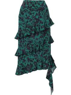 Jason Wu юбка миди с цветочным принтом и оборками