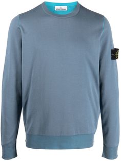 Stone Island толстовка с нашивкой-логотипом и круглым вырезом
