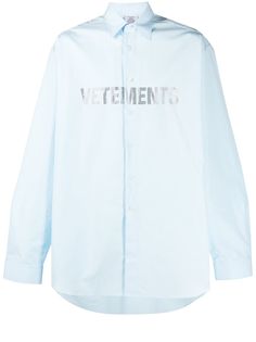 Vetements рубашка с длинными рукавами и логотипом