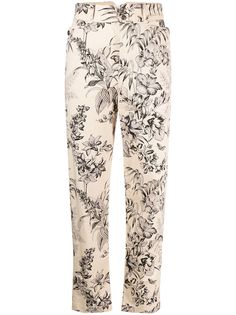 Etro брюки с цветочным принтом