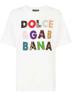 Dolce & Gabbana футболка с вышитым логотипом