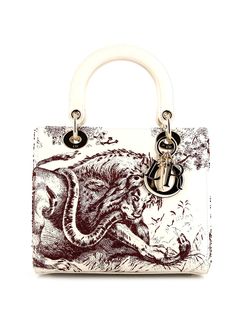 Christian Dior сумка Lady Dior Toile De Jouy pre-owned среднего размера