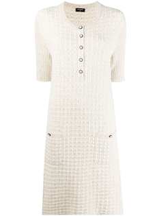Chanel Pre-Owned твидовое платье с эффектом металлик
