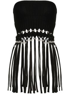 Dion Lee топ с бахромой и бусинами