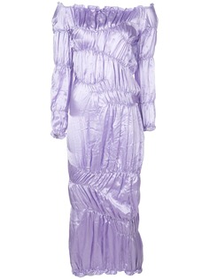 yuhan wang атласное платье со сборками