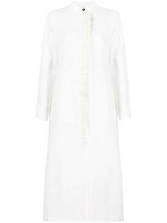 Jil Sander платье-рубашка с ажурной вставкой