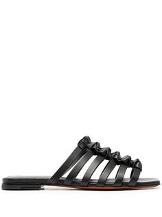 Santoni сандалии с плетеными ремешками