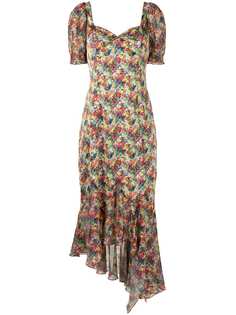 Marchesa Notte платье асимметричного кроя с цветочным принтом