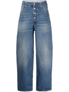 MM6 Maison Margiela джинсы с эффектом потертости