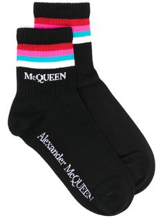 Alexander McQueen носки с отделкой в полоску и логотипом