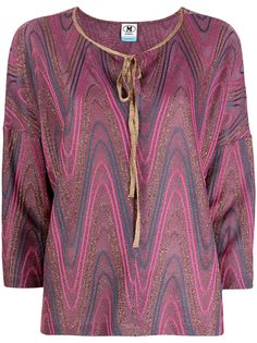 M Missoni блузка с завязками и принтом