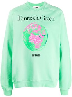 MSGM толстовка Fantastic Green с графичным принтом