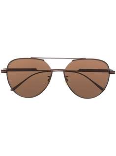 Bottega Veneta Eyewear солнцезащитные очки-авиаторы с двойным мостом