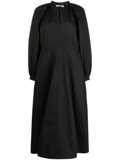 Jil Sander расклешенное платье миди с пышными рукавами