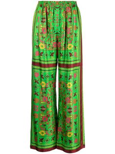 Tory Burch брюки палаццо с графичным принтом
