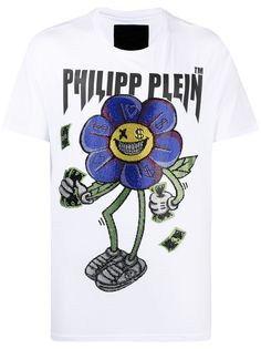 Philipp Plein футболка Flowers с короткими рукавами