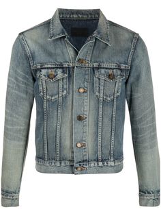 Saint Laurent приталенная джинсовая куртка