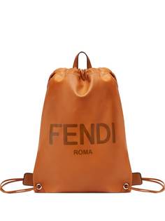 Fendi рюкзак с кулиской и тисненым логотипом