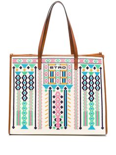 Etro сумка-тоут из канваса с вышивкой