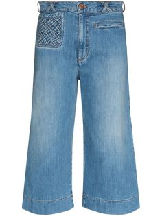 See by Chloé декорированные расклешенные кюлоты из денима