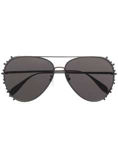 Alexander McQueen Eyewear солнцезащитные очки-авиаторы с заклепками