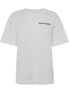 Alexander McQueen футболка с вышитым логотипом