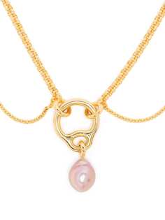 Charlotte Chesnais серебряное колье Eclipse с жемчугом