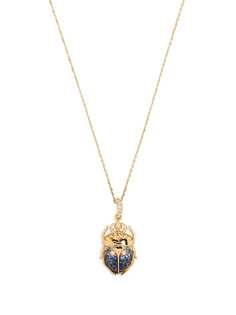 Aurelie Bidermann колье Scarab из желтого золота с бриллиантами и сапфиром