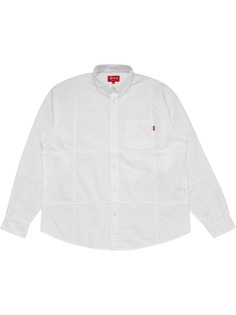 Supreme рубашка оксфорд в технике пэчворк