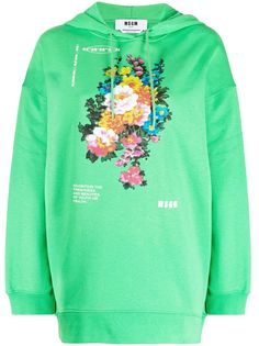 MSGM худи оверсайз с цветочным принтом