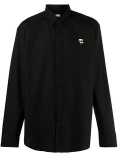 Karl Lagerfeld рубашка с вышитым логотипом