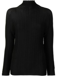 Issey Miyake топ с высоким воротником и плиссировкой