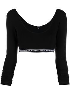 Balmain укороченный топ с логотипом