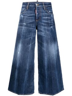 Dsquared2 широкие джинсы с эффектом потертости