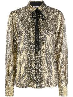 Victoria Beckham блузка из ткани ламе с графичным принтом
