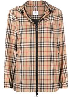 Burberry куртка в клетку Vintage Check с капюшоном