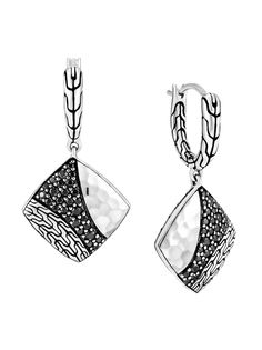 John Hardy серебряные серьги-подвески Classic Chain