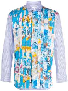 Comme Des Garçons Shirt полосатая рубашка с принтом