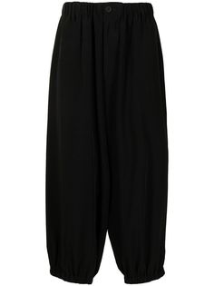 Yohji Yamamoto укороченные брюки со сборками
